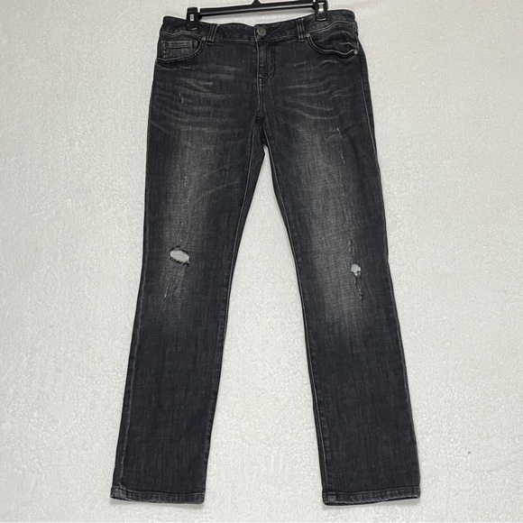 Cabi Women's Jeans Lightly Distressed Slim Boyfriend Washed Black Size 8 - Picture 1 of 13